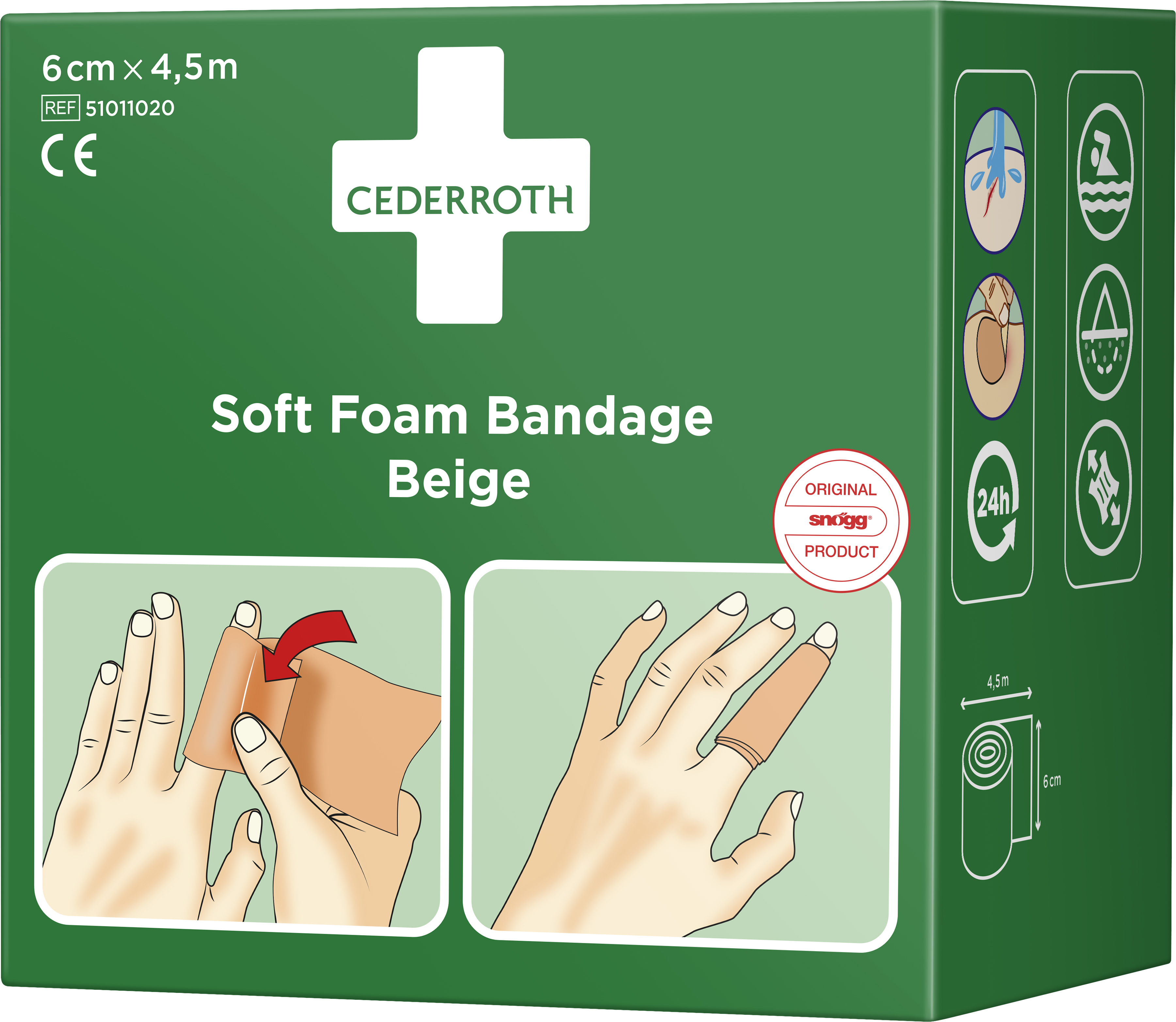 Cederroth Soft Foam Bandage Beige 6 cm x 4,5 m