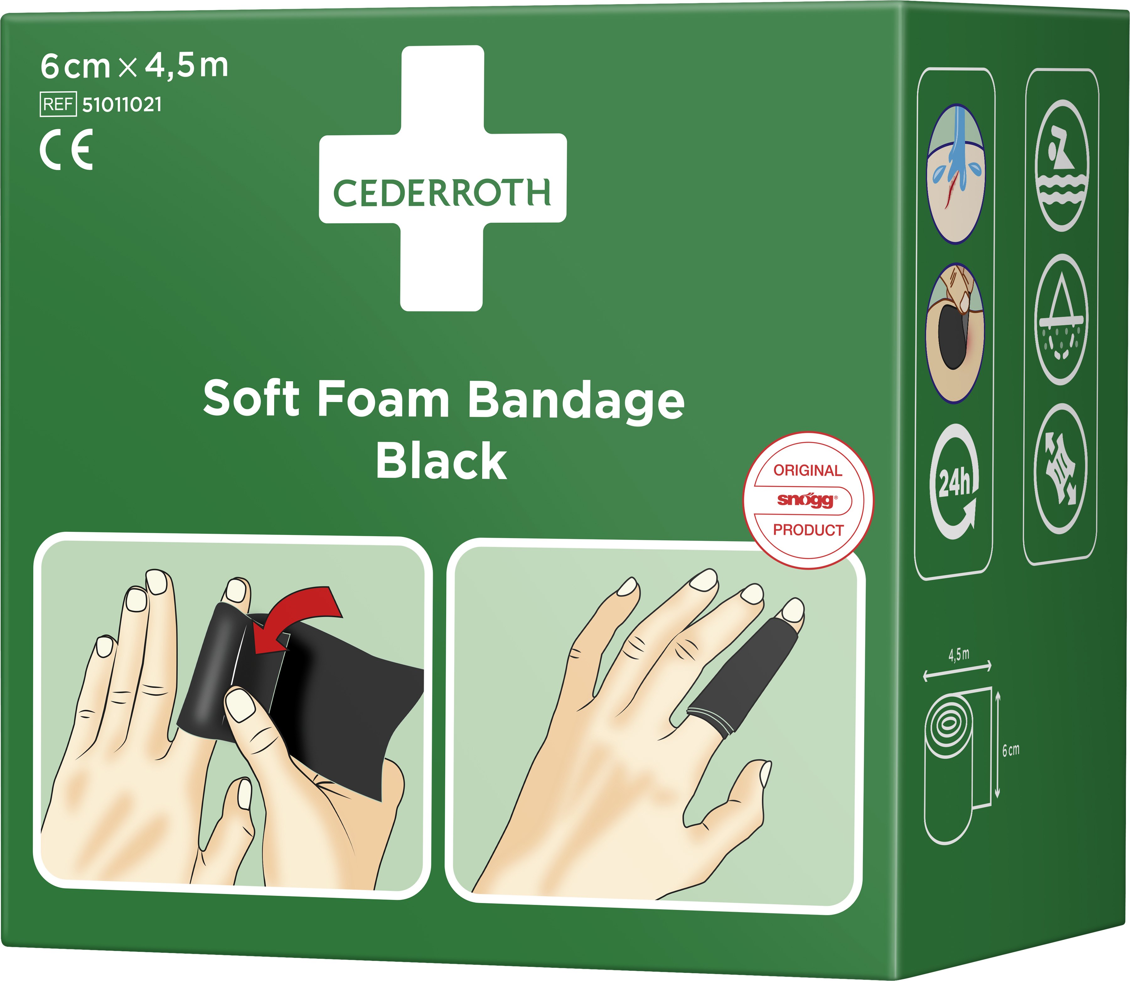 Cederroth Soft Foam Bandage Black 6cm x 4,5m