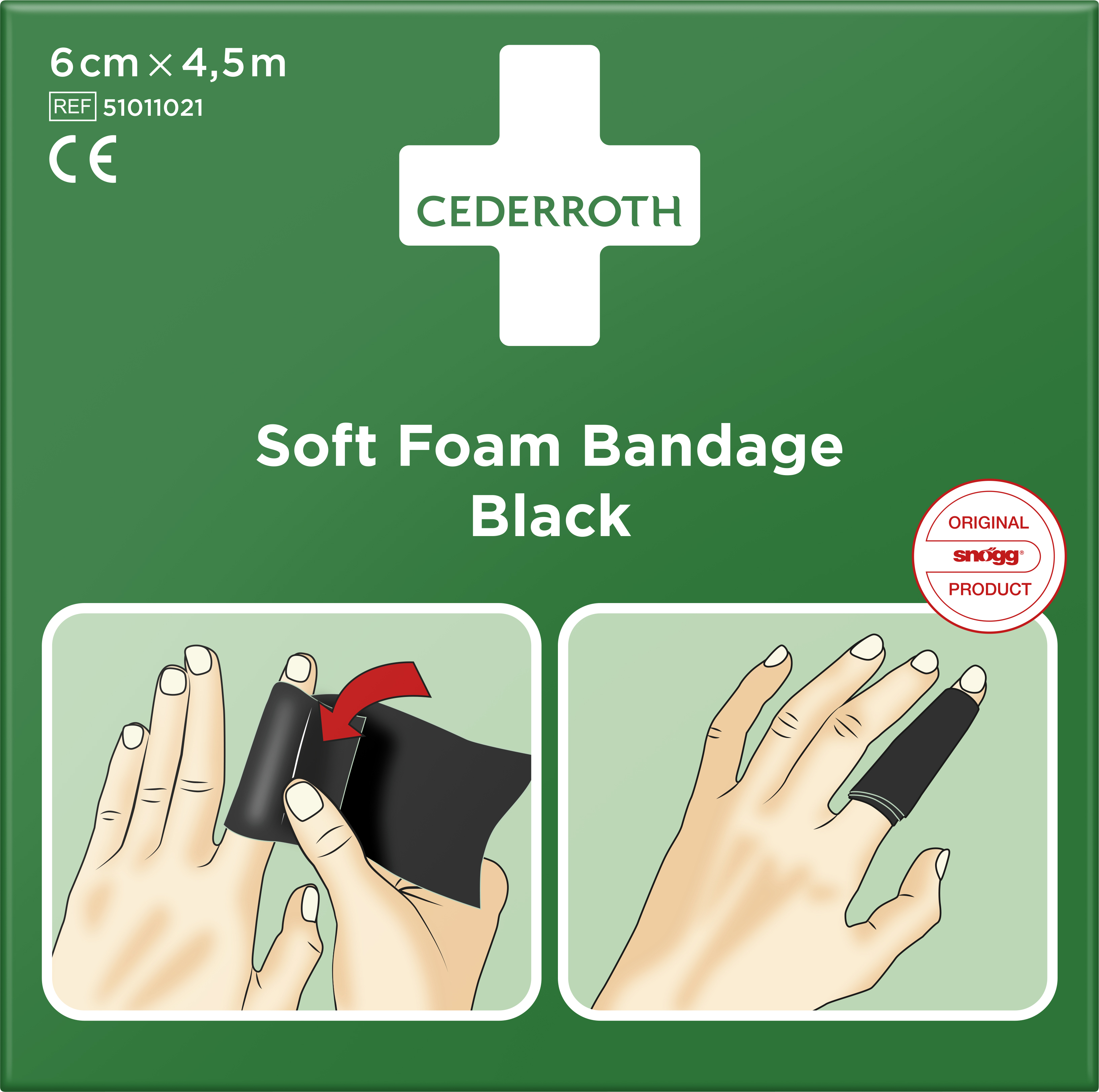 Cederroth Soft Foam Bandage Black 6cm x 4,5m