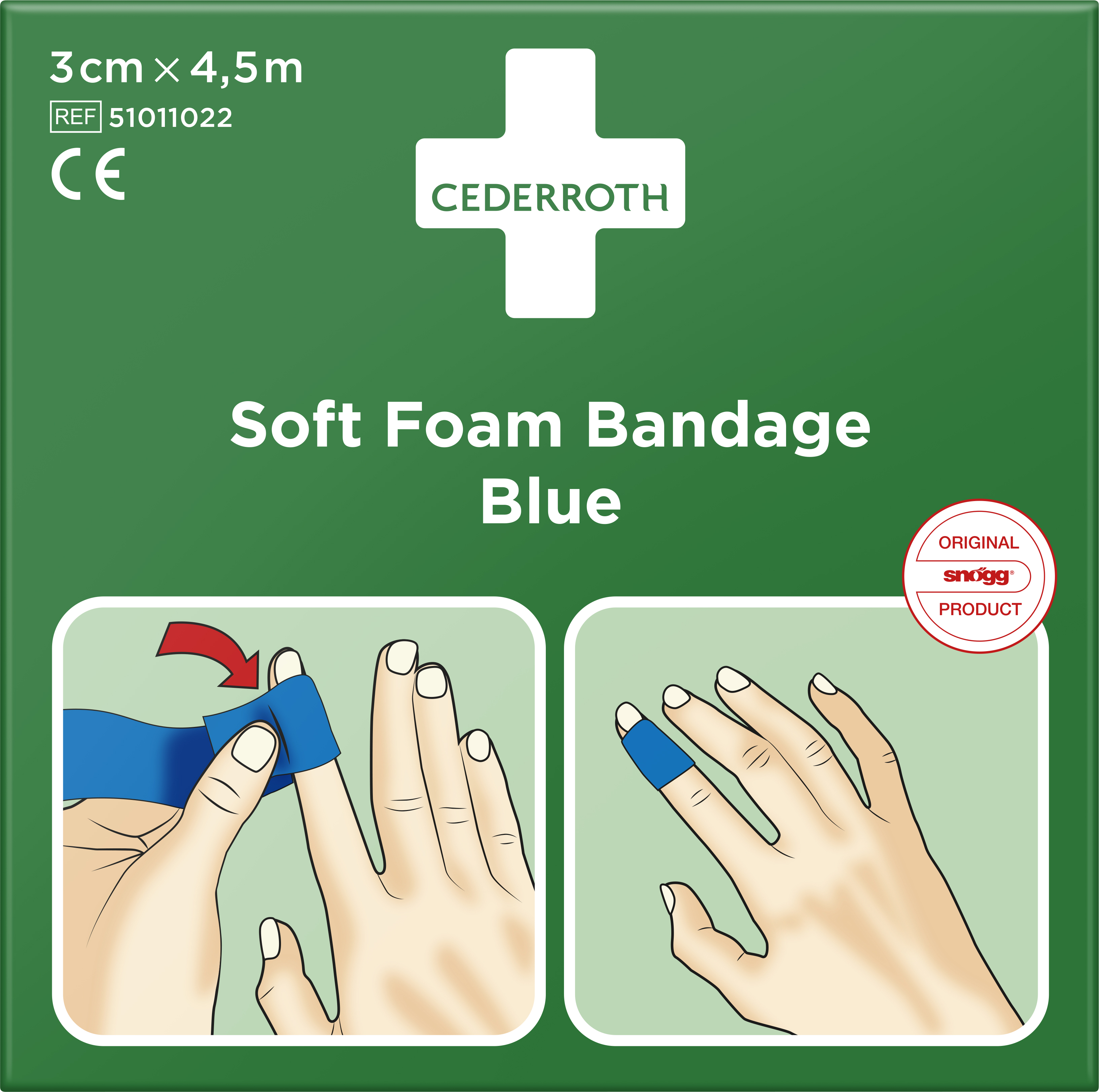 Cederroth Soft Foam Bandage Blue 3 cm x 4,5 m
